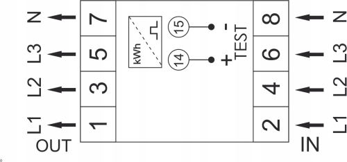 Licznik Trójfazowy Podlicznik Energii Prądu 3-faz schemat podłączenia