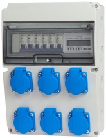 Rozdzielnica RSW 6x 230V, zabezpieczona 16A, z licznikiem 3F