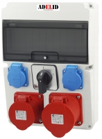 Rozdzielnica RSW 1x 32A 1x 16A 5P, 2x 230V, z łącznikiem 0-1