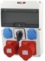 Rozdzielnica RSW 1x 32A 1x 16A 4P, 2x 230V, z łącznikiem 0-1