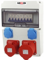 Rozdzielnica RSW 2x 32A 4P, 2x 230V, zabezpieczona 32A 16A