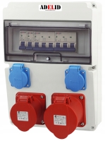 Rozdzielnica RSW 2x 32A 5P, 2x 230V, zabezpieczona 32A 16A