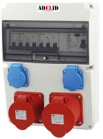 Rozdzielnica RSW 2x 32A 5P, 2x 230V, z różnicówką 40A, zabezpieczona 32A 16A