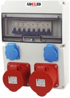 Rozdzielnica RSW 2x 16A 5P, 2x 230V, zabezpieczona 16A