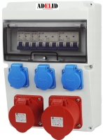 Rozdzielnica RSW 2x 32A 5P, 3x 230V, zabezpieczona 32A 16A