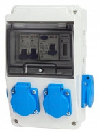 Rozdzielnica budowlana zabezpieczona RSK 4x 230V z różnicówką 25A 16A 1P z licznikiem 1F
