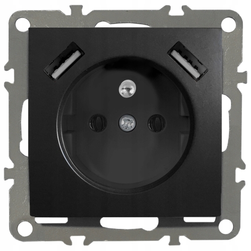 QUADRA Gniazdko Z Bolcem 2x USB Do Ramek 230V 2.1A