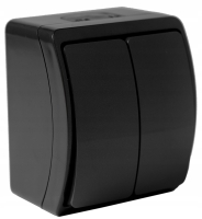 Łącznik Hermetyczny Podwójny Natynkowy Czarny