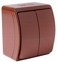 Łącznik hermetyczny podwójny natynkowy brązowy