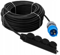 Przewód Adapter Redukcja Camping 16A - 4x 230V 40m