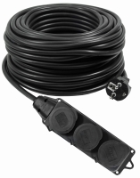 Przedłużacz Polski Gumowy 10m 3x1,5 OW Rozgałęźnik X3