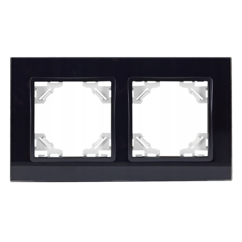 QUADRA Ramka Podwójna Szklana Czarna Włącznik.jpg