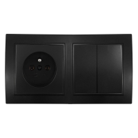 QUADRA Gniazdo Włącznik Światła Kontakt Czarny