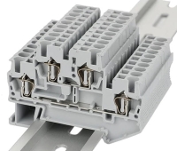 Złączka szynowa 2 piętrowa, sprężynowa, ZS na szynę DIN TH35, komplet 10 sztuk