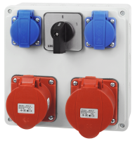 Rozdzielnica RSBO 2x 32A 4P, 2x 230V, z łącznikiem 0-1