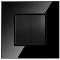 QUADRA Włącznik Wyłącznik Światła Szklany Czarny