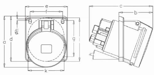 Gniazdo tablicowe siłowe 63A 5P 400V CEE SIŁA IP44_001.webp
