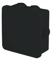 Puszka hermetyczna natynkowa zatrzaskowa 85x85x40  skrzynka obudowa czarna ABS