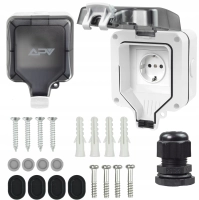 Gniazdo Zewnętrzne Elektryczne Ogrodowe Wodoszczelne Schuko 230v IP66