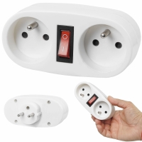 Złodziejka sieciowa z wyłącznikiem podwójna rozgałęźnik sieciowy 16A 230V