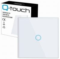 Włącznik światła szklany dotykowy pojedynczy schodowy krzyżowy na kabel biały LED 