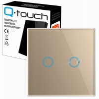 Włącznik wyłącznik światła szklany dotykowy podwójny złoty szkło złote LED