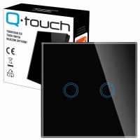 Włącznik światła szklany dotykowy podwójny schodowy krzyżowy na kabel LED