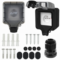 Gniazdo zewnętrzne wodoszczelne elektryczne ogrodowe z przełącznikiem IP66