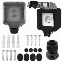 Gniazdo zewnętrzne wodoszczelne elektryczne ogrodowe z przełącznikiem IP66 SCHUKO