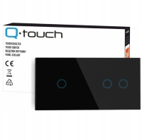 Włącznik Światła Dotykowy Szklany Duży Panel 2+1