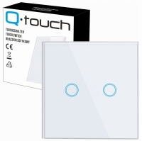 Włącznik światła szklany dotykowy podwójny schodowy krzyżowy na kabel LED