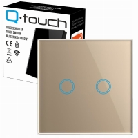 WŁĄCZNIK ŚWIATŁA SZKLANY DOTYKOWY PODWÓJNY ZŁOTY LED SZKŁO