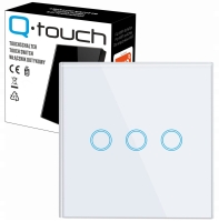 Włącznik światła potrójny dotykowy schodowy krzyżowy bezprzewodowy biały