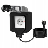 Gniazdo zewnętrzne elektryczne ogrodowe wodoszczelne schuko 230V IP66