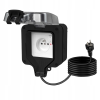 Gniazdo zewnętrzne elektryczne ogrodowe wodoszczelne z bolcem 230V IP66