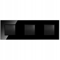 Włącznik wyłącznik łącznik światła potrójny czarny szklany szkło PREMIUM