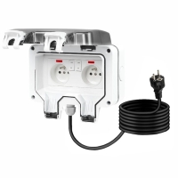 Podwójne gniazdo zewnętrzne elektryczne ogrodowe wodoszczelne 230V IP66
