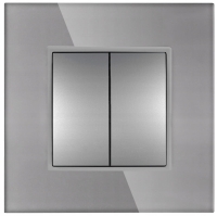 Włącznik Wyłącznik Łącznik Światła Podwójny Szary Szklany Szkło Premium