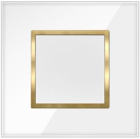 Włącznik Pojedynczy Światła Biały Złoty Szklany Schodowy W Ramce Szklanej