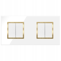 Włącznik Wyłącznik Światła Podwójny Poczwórny Biały Złoty Szklany Szkło