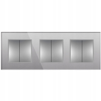 Włącznik Wyłącznik Światła Sześciokrotny Szary Szklany 6 Przycisków Szkło