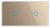 Panel szklany dotykowy włącznik światła podwójny złoty 1+1 2 moduły LED