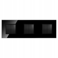 Włącznik wyłącznik światła sześciokrotny czarny szklany 6 przycisków szkło