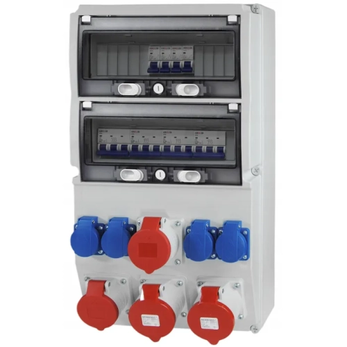 Rozdzielnica Budowlana RSX 2x 32A 2x 16A 5P 4x 230V Zabezpieczona 1.webp