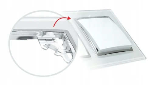 Włącznik Światła Podwójny Szklany Biały QUADRA  6.webp