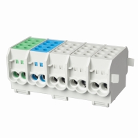 BLOK ROZDZIELCZY ODGAŁĘŹNY AL/CU BRH 5 BIEGUNOWY NA SZYNĘ TH35