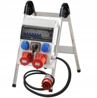 Rozdzielnica budowlana zabezpieczona z wyłącznikiem lewo prawo stojak L0P