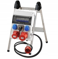 Rozdzielnica budowlana zabezpieczona z wyłącznikiem lewo prawo stojak L0P