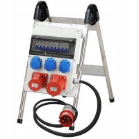 Rozdzielnica budowlana zabezpieczona przenośna 230V 32A 16A przewód stojak