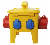 Rozdzielnica budowlana przenośna niezniszczalna 32A 16A 4X230 z wyłącznikiem różnicowym